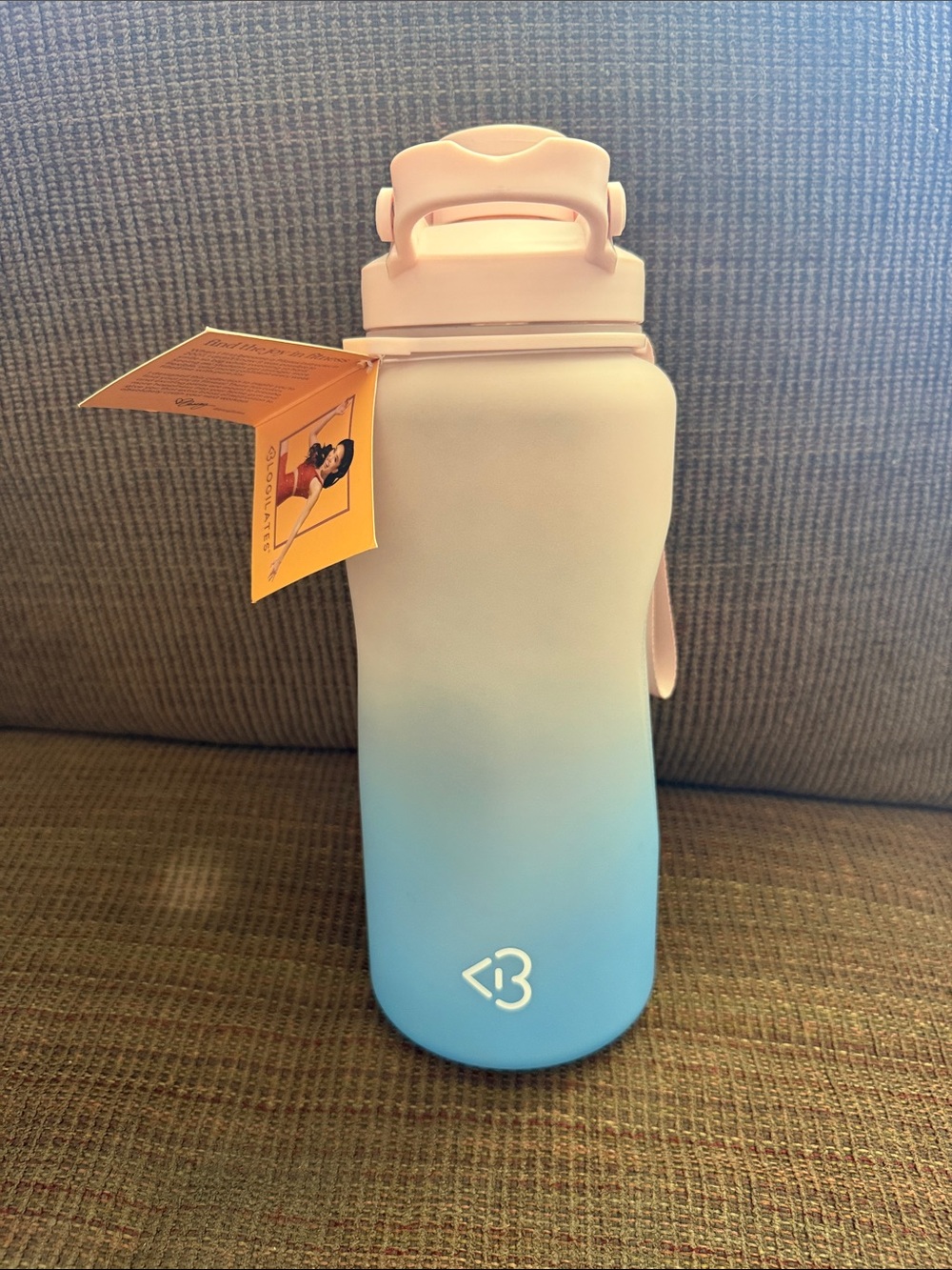 Bala Pink to Blue Ombre Water Bottle with Heart Accent